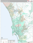 Greater San Diego Wall Map Premium Style